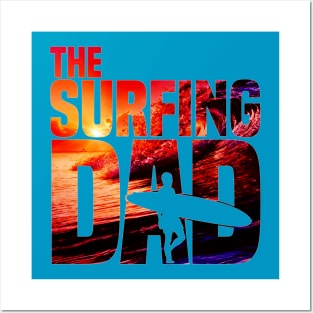 Mens Surfing Dad - Surfer Beach Fathers Day Gift Posters and Art